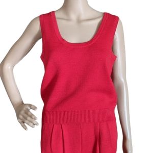 St. John Red Sleeveless Blouse